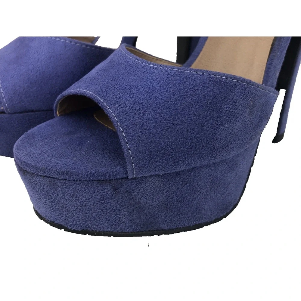 Candies Women's High‎ Heel Pumps Size 6.5 Purple Suede Catagan Lavendar 4